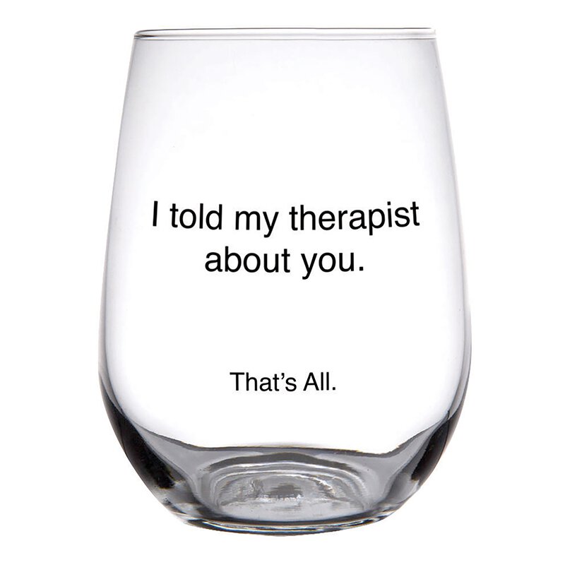 Stemless Wine Glass - Therapist-Wine Glasses-Lemons and Limes Boutique