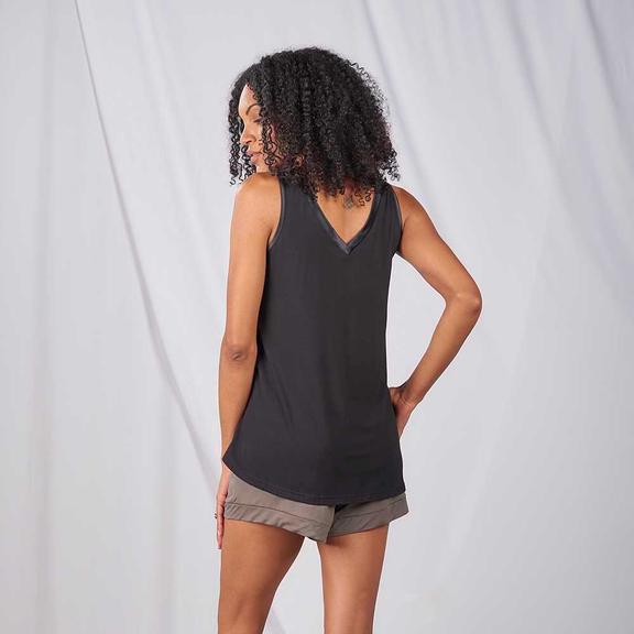 Bamboo Double V Tank in Black FacePlant Dreams-Apparel-Lemons and Limes Boutique