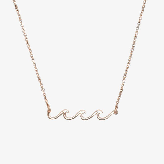Pura Vida- Delicate Wave Necklace in Rose Gold-Necklace-Lemons and Limes Boutique