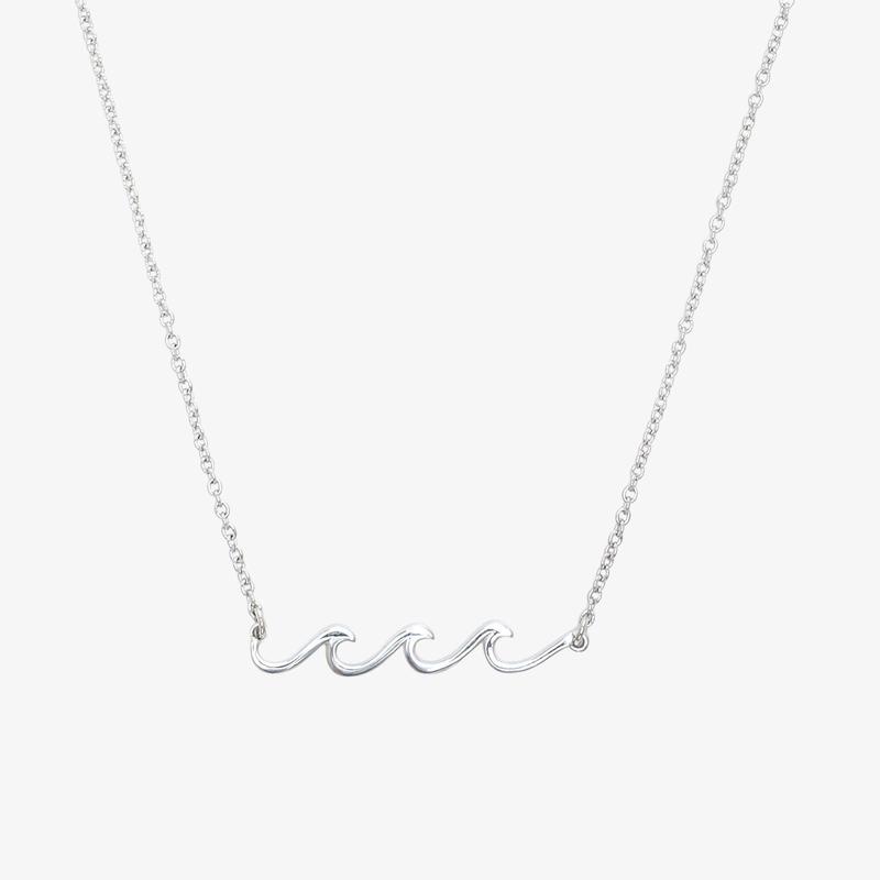 Pura Vida- Delicate Wave Necklace in Silver-Necklace-Lemons and Limes Boutique
