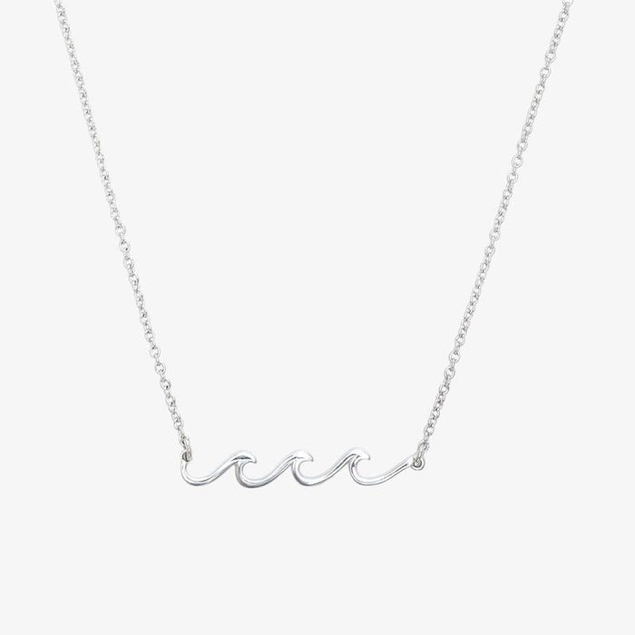 Pura Vida- Delicate Wave Necklace in Silver-Necklace-Lemons and Limes Boutique