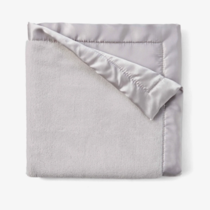 Coral Fleece Baby Security Blanket in Gray Elegant Baby-Blankets-Lemons and Limes Boutique