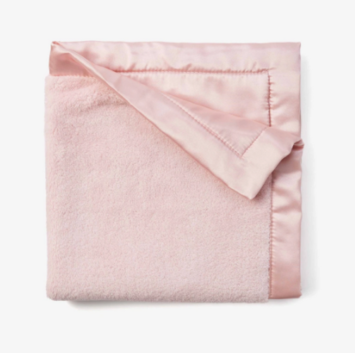 Coral Fleece Stroller Blanket in Chalk Pink Elegant Baby-Blankets-Lemons and Limes Boutique