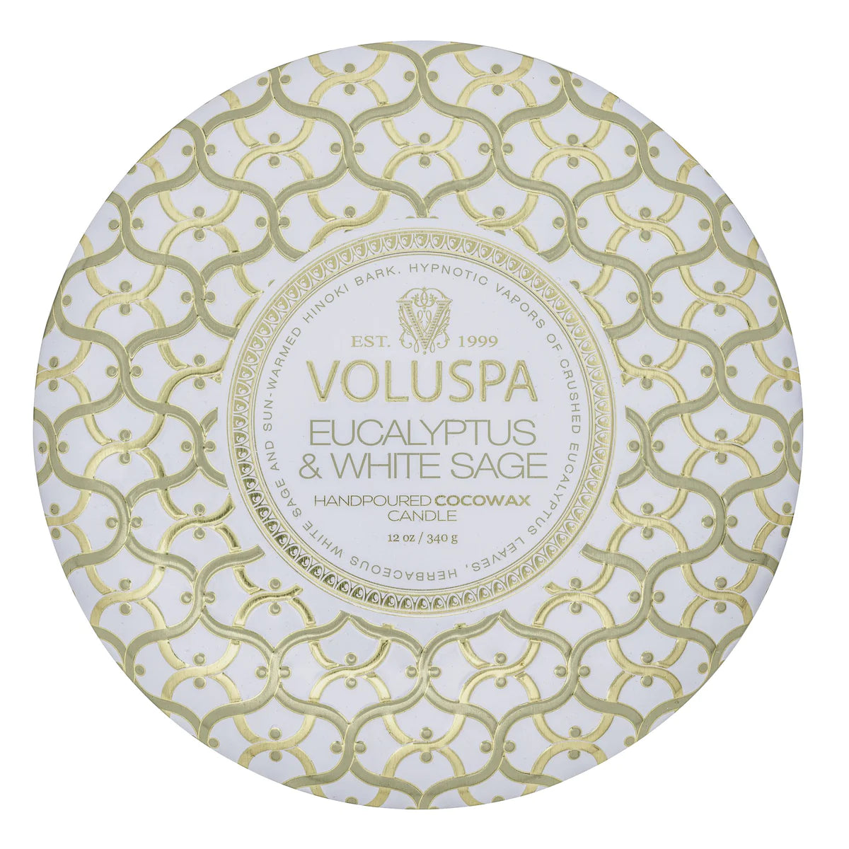 Eucalyptus & White Sage 3 Wick Tin Candle Voluspa-Lemons and Limes Boutique