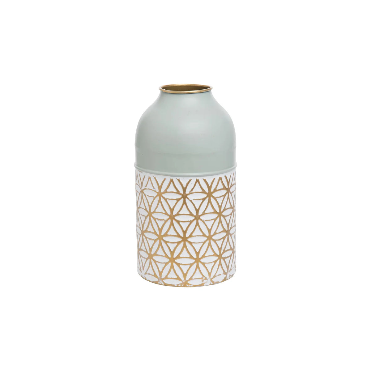 Modern Brass Vase in Green-Lemons and Limes Boutique