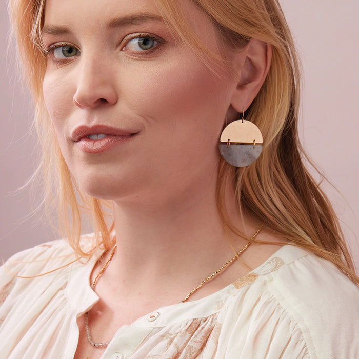 Scout Full Moon Earring-Rhodonite Gold-Lemons and Limes Boutique
