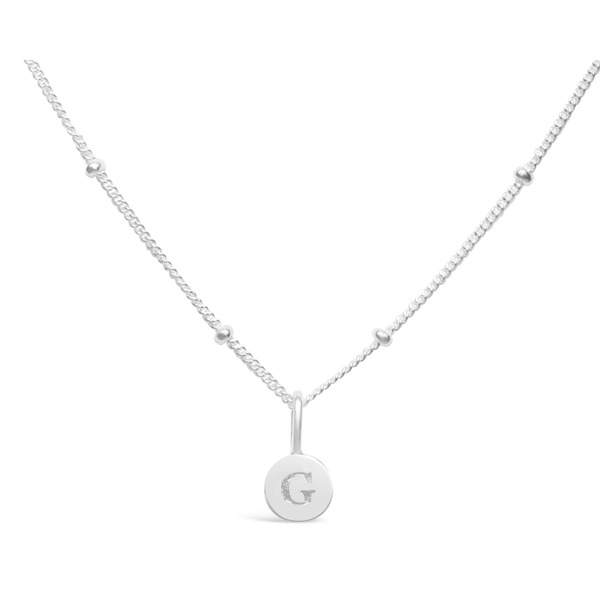 Love Letters Mini Disk Letter Necklace-G--Lemons and Limes Boutique