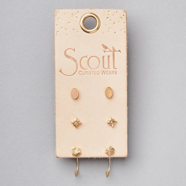 Scout Gabby Stud Trio-Gold-Lemons and Limes Boutique