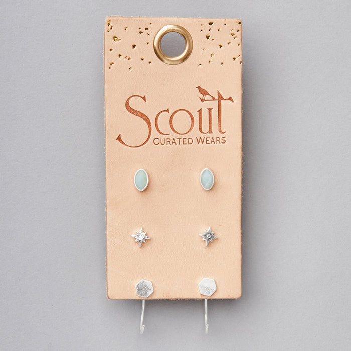 Scout Gabby Stud Trio-Silver-Lemons and Limes Boutique