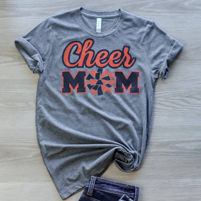 Cheer Mom T-shirt on Deep Heather Gray-Lemons and Limes Boutique