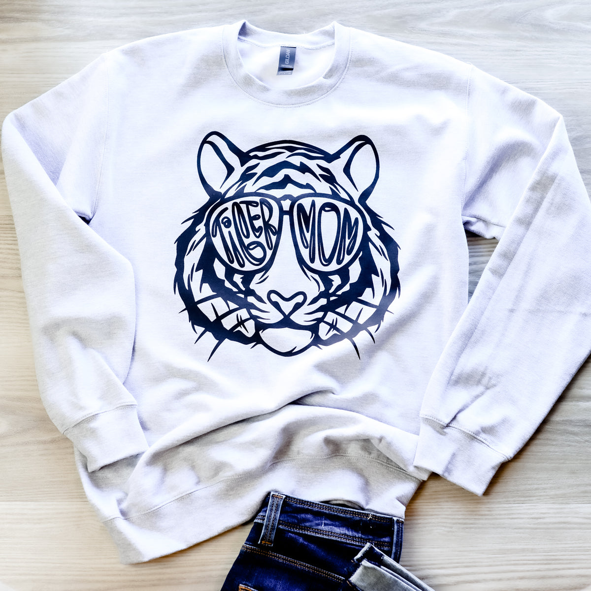 Cool Tiger Mom Pullover on White--Lemons and Limes Boutique