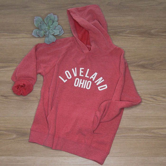 Loveland Ohio Girls Hoodie on Pink-Lemons and Limes Boutique