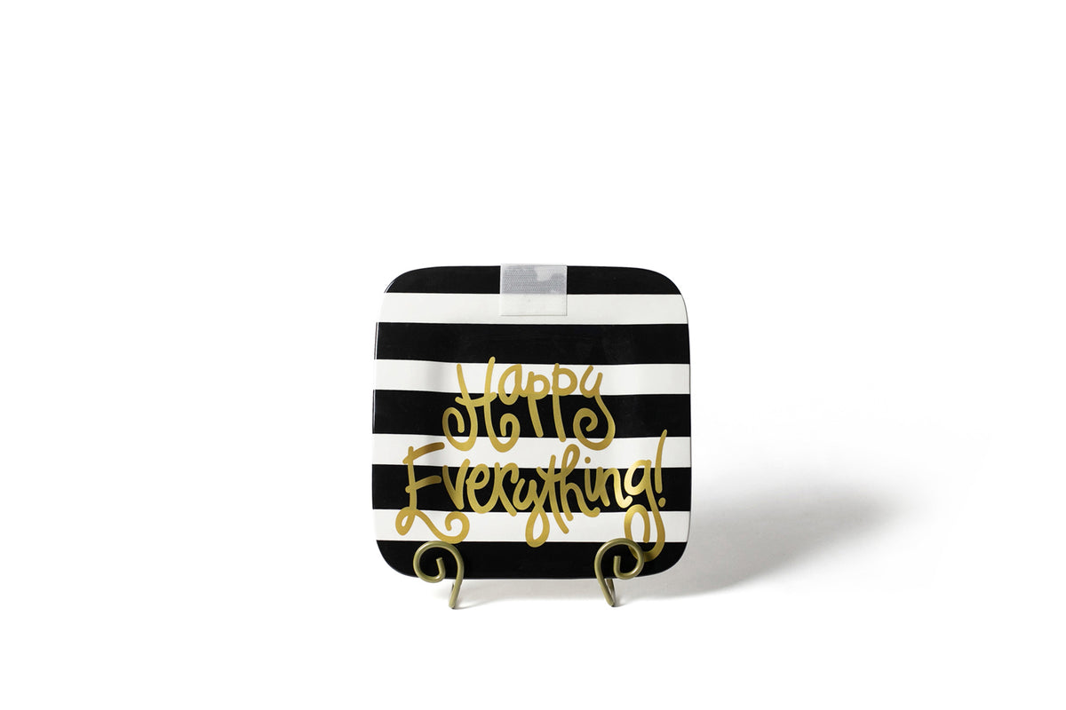 Mini Square Platter 9.25" in Black Stripe Happy Everything--Lemons and Limes Boutique