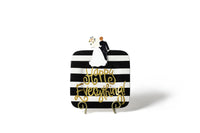 Mini Square Platter 9.25" in Black Stripe Happy Everything--Lemons and Limes Boutique