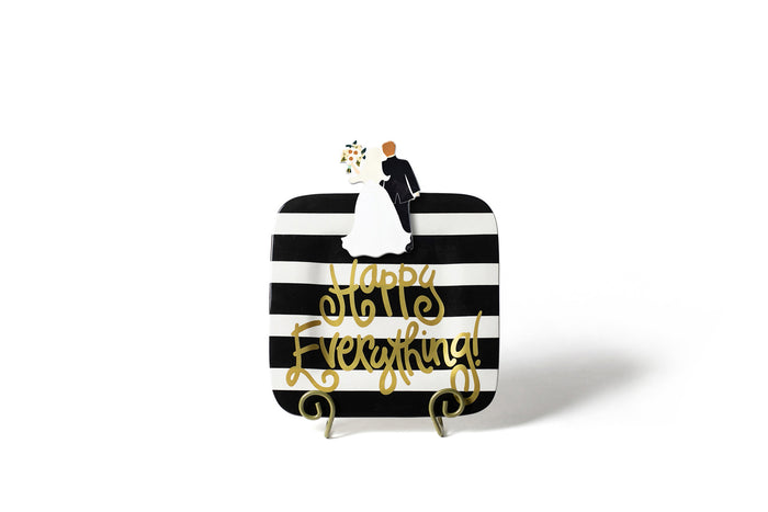 Mini Square Platter 9.25" in Black Stripe by Happy Everything--Lemons and Limes Boutique