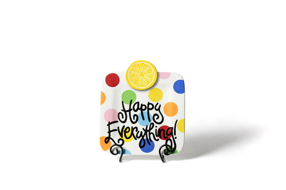 Bright Dot Mini Square Platter 9.25" Happy Everything--Lemons and Limes Boutique