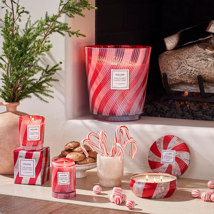 Crushed Candy Cane 5 Wick Hearth Candle Voluspa-Lemons and Limes Boutique