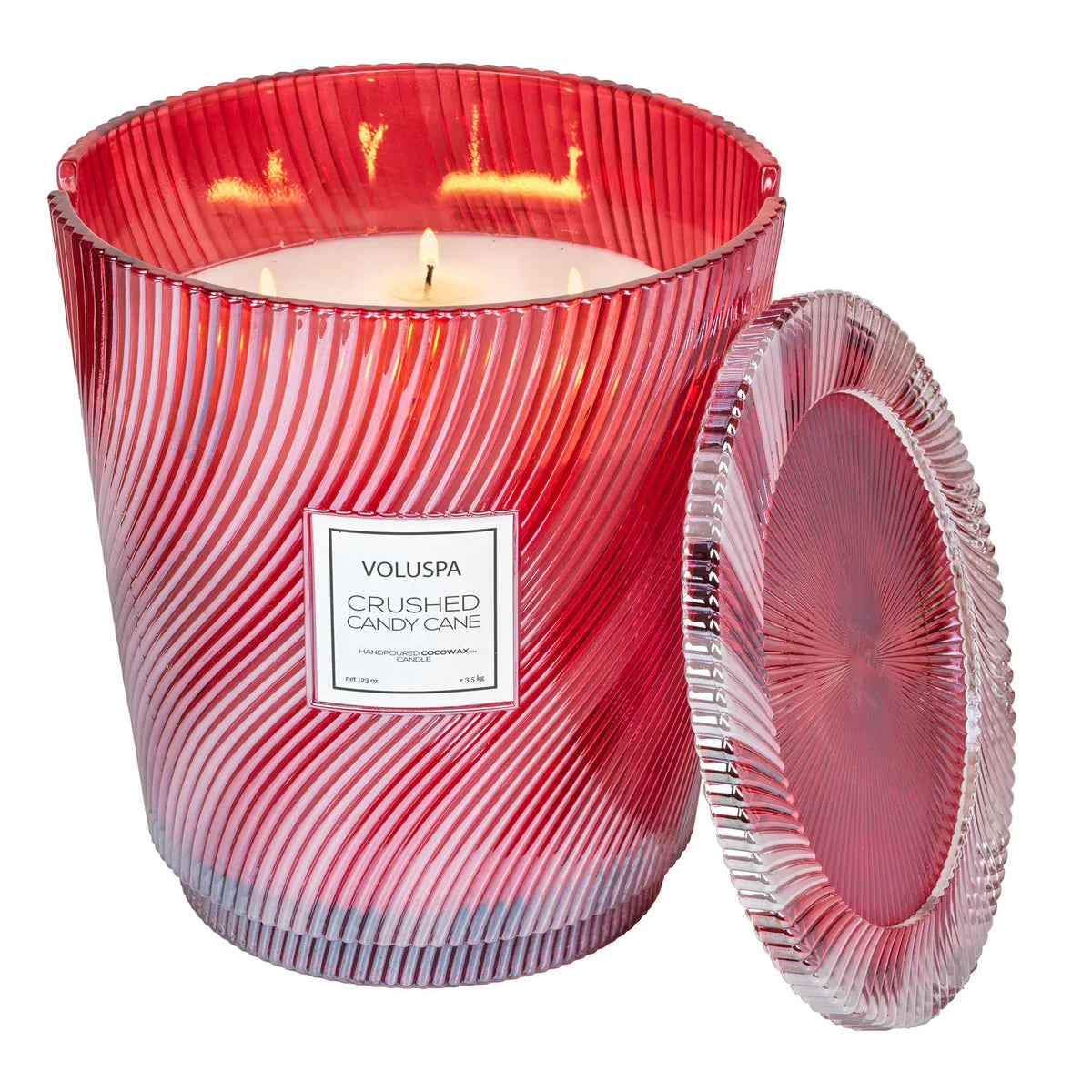 Crushed Candy Cane 5 Wick Hearth Candle Voluspa-Lemons and Limes Boutique