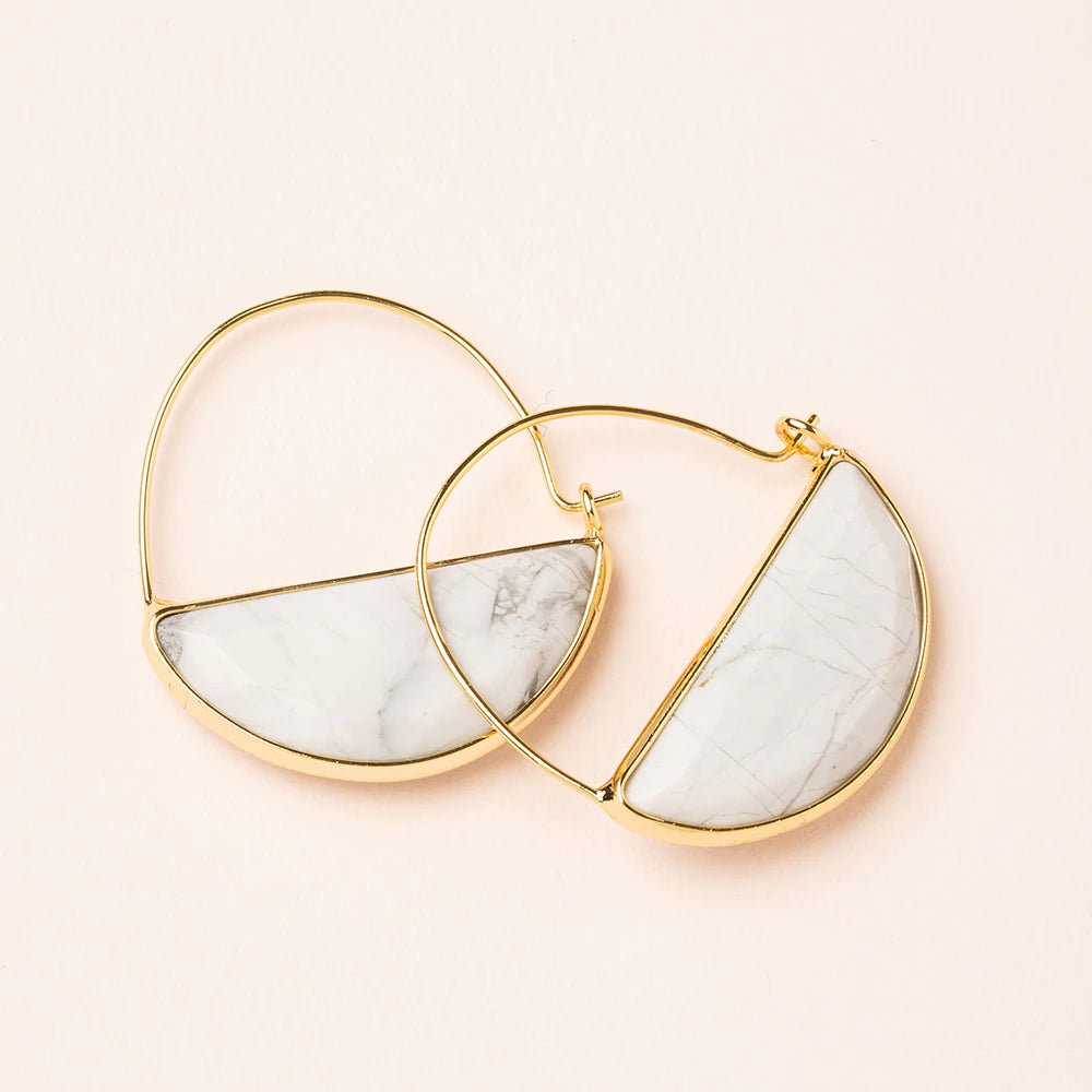 Scout Stone Prism Hoop-Howlite-Lemons and Limes Boutique