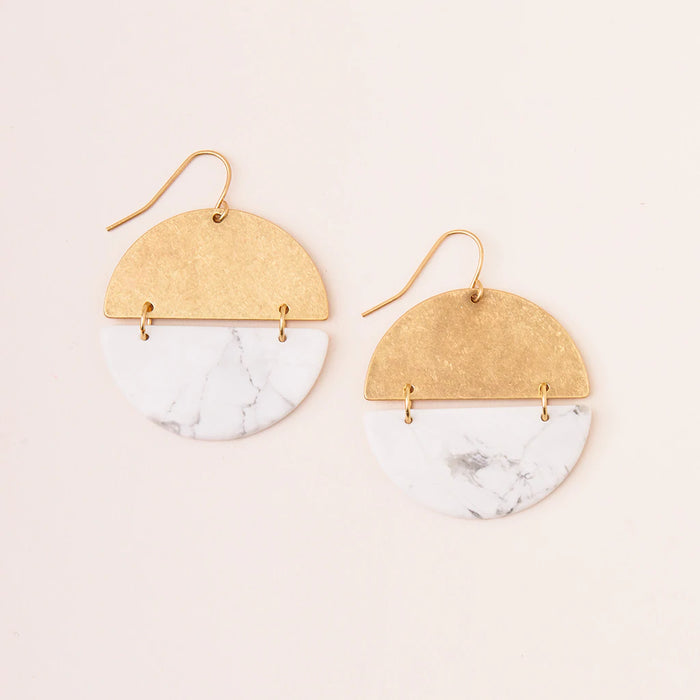 Scout Full Moon Earring-Howlite Gold-Lemons and Limes Boutique