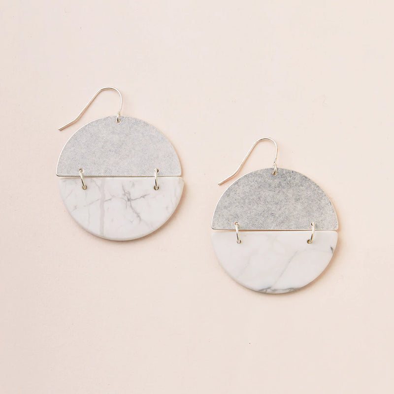 Scout Full Moon Earring-Howlite Silver--Lemons and Limes Boutique