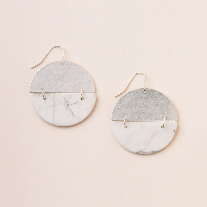 Scout Full Moon Earring-Howlite Silver-Lemons and Limes Boutique