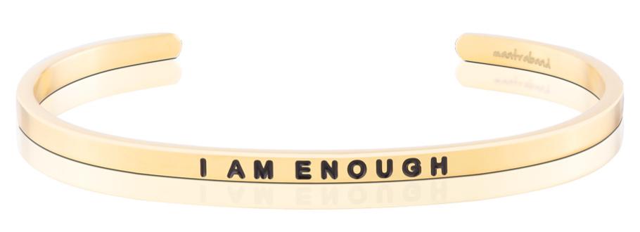 I Am Enough Affirmation Bracelet in Yellow Gold-Bracelet-Lemons and Limes Boutique