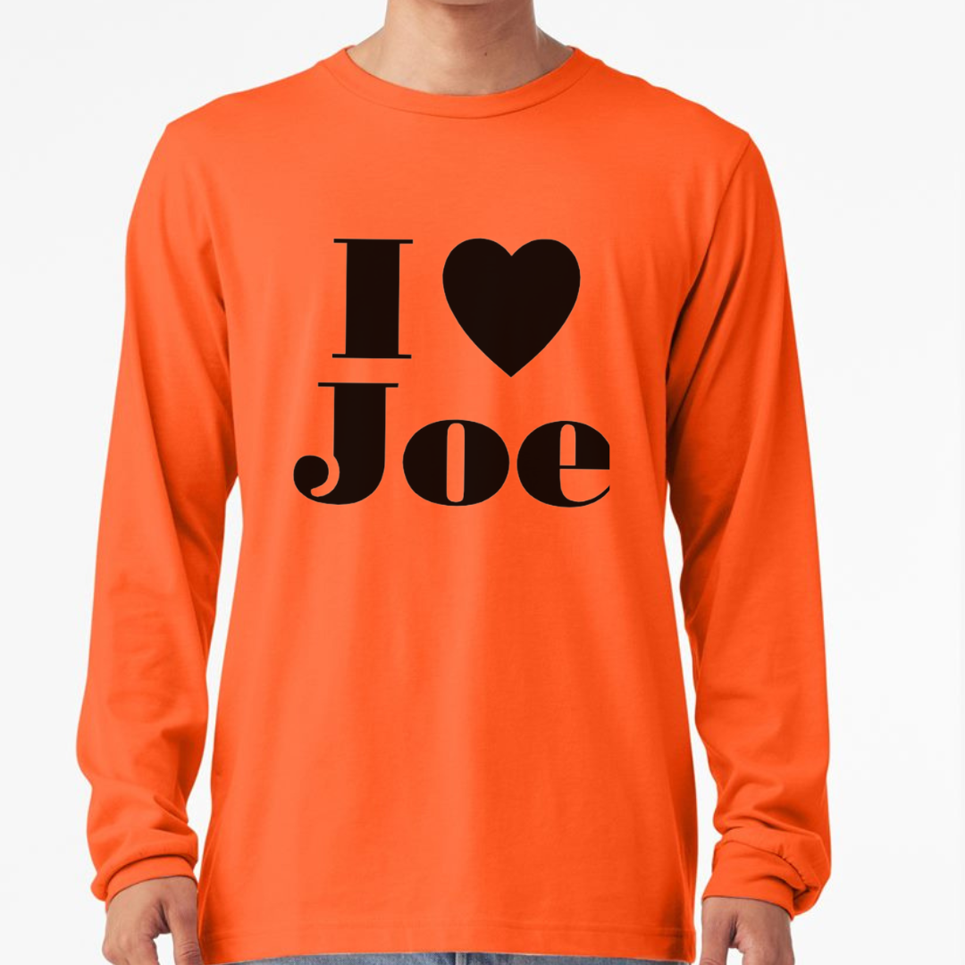 I Heart Joe Long Sleeve T-Shirt on Orange--Lemons and Limes Boutique