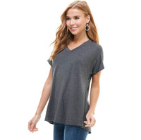 Lisa Short Sleeve V Neck Tee in Assorted Colors--Lemons and Limes Boutique