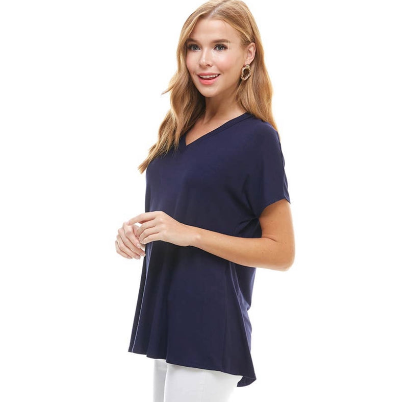 Lisa Short Sleeve V Neck Tee in Assorted Colors--Lemons and Limes Boutique