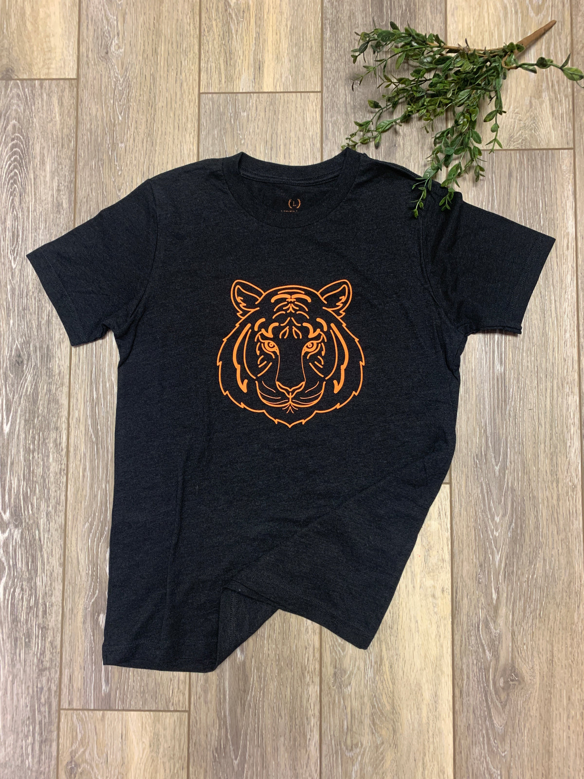 Tiger Face T-Shirt on Black-YOUTH--Lemons and Limes Boutique