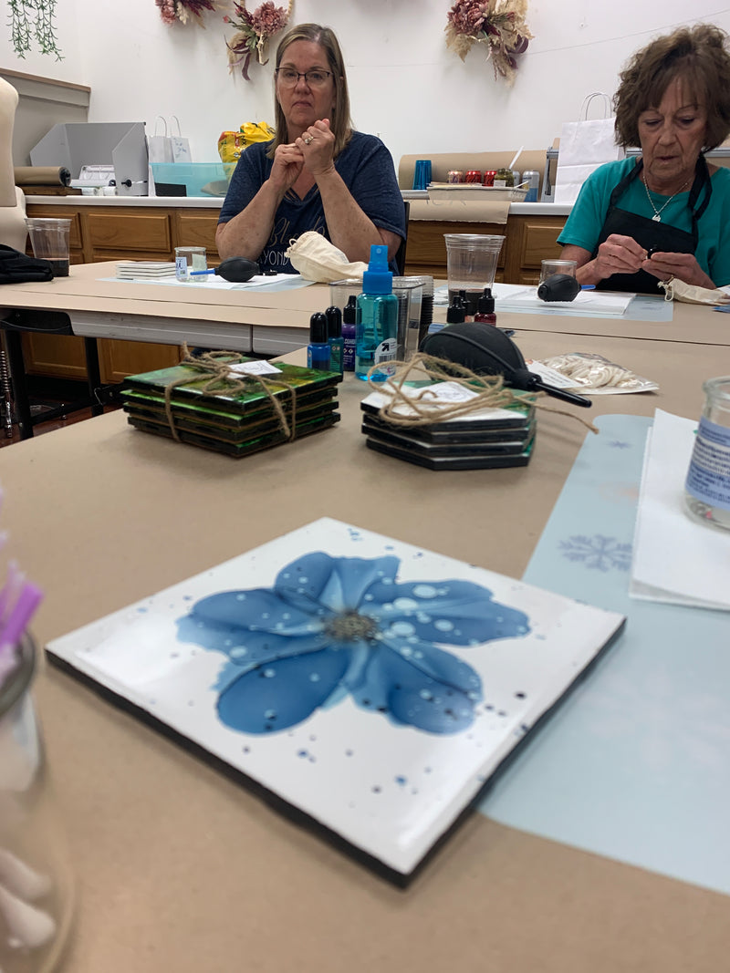 Intro to Alcohol Ink Painting (Set of Coasters) October 19th, 2023 at Deerfield Lemons and Limes--Lemons and Limes Boutique