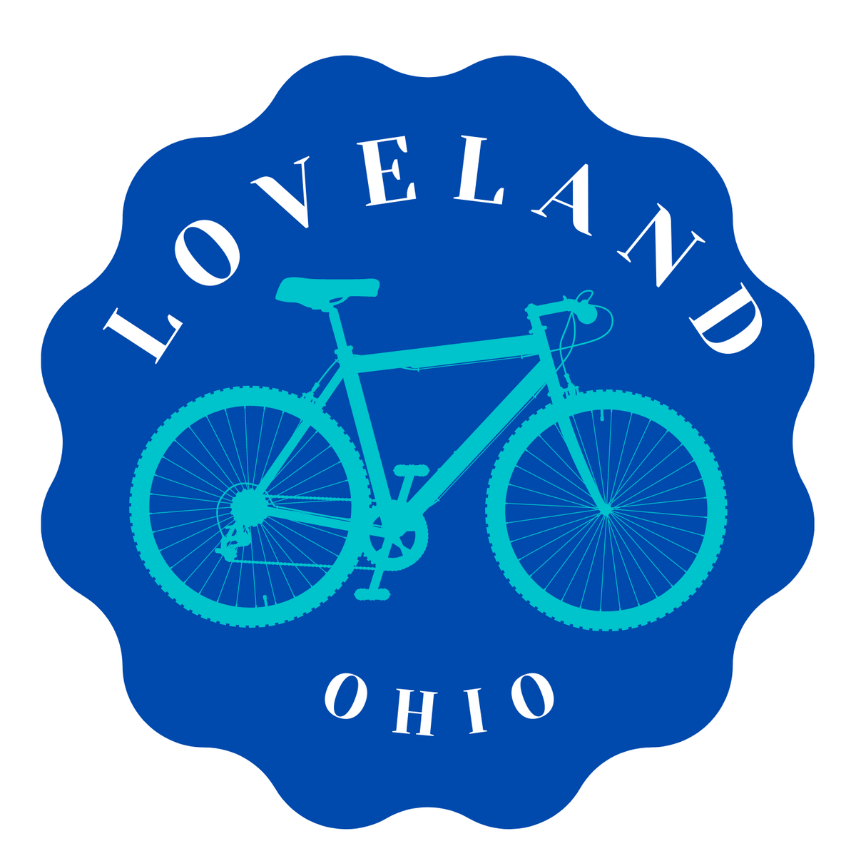 Loveland Ohio Bike Circle Sticker--Lemons and Limes Boutique