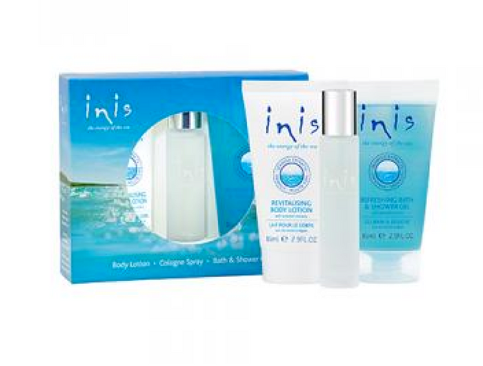 Trio Gift Set Travel Spray, Shower Gel & Body Lotion by Inis--Lemons and Limes Boutique