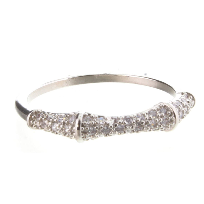 Alexandra Ring with Silver Pave Squeezed Bar-Ring-Lemons and Limes Boutique