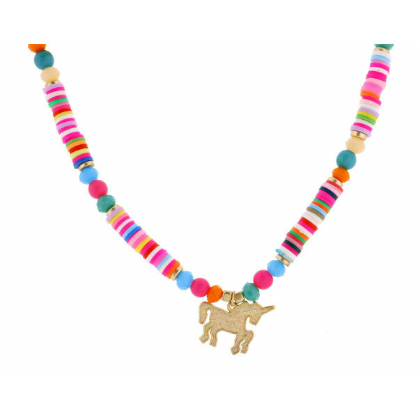 Kids Charmed by Color 14" AB Unicorn Necklace--Lemons and Limes Boutique