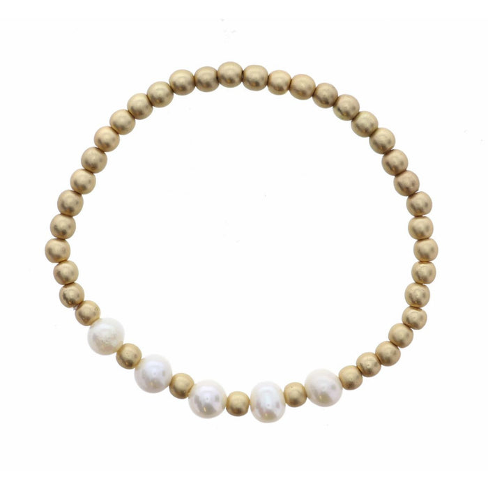 Pearl Gold Beaded Bracelet-Lemons and Limes Boutique
