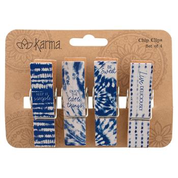 Chip Clips Blue Shibori--Lemons and Limes Boutique