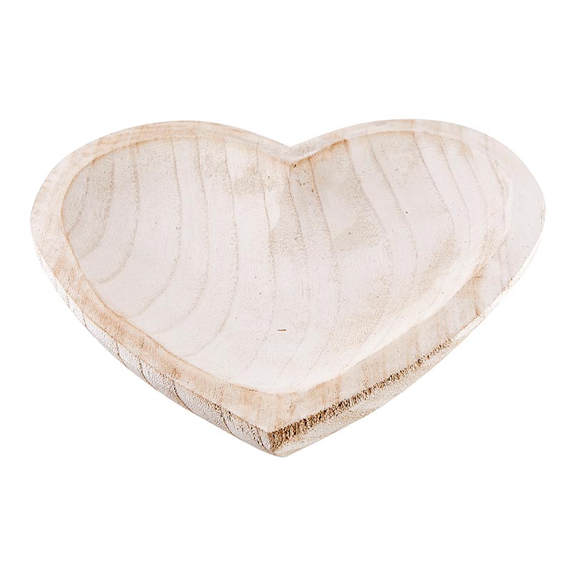 Paulownia Heart Bowl - White-Lemons and Limes Boutique