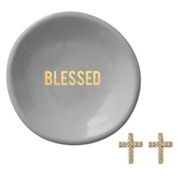 Ceramic Ring Dish & Earrings-Blessed-Lemons and Limes Boutique