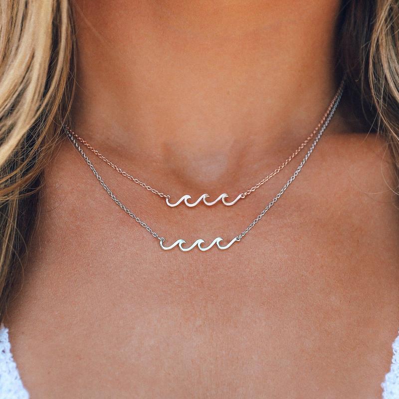 Pura Vida- Delicate Wave Necklace in Silver-Necklace-Lemons and Limes Boutique