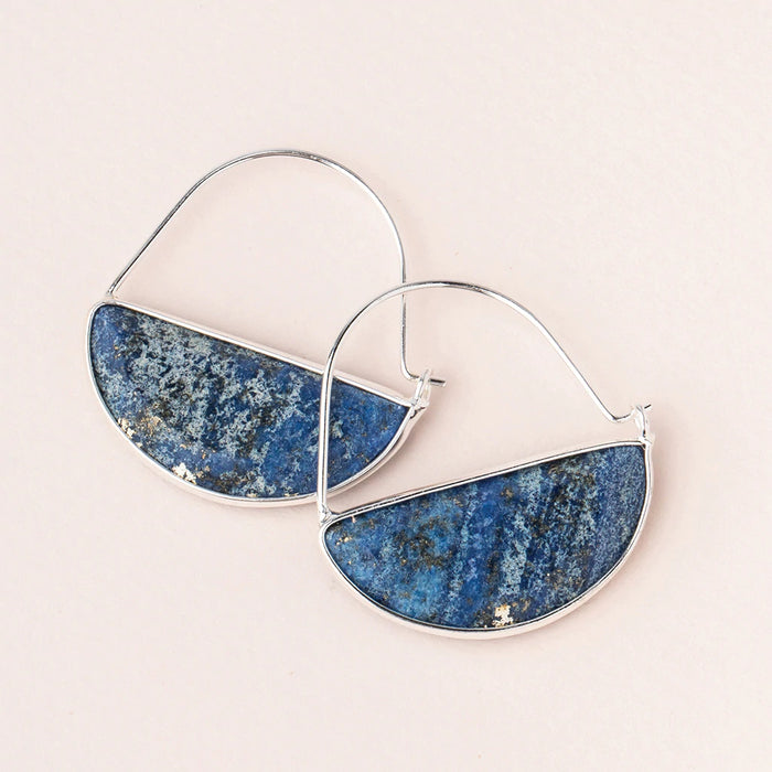 Scout Stone Prism Hoop- Lapis Silver-Lemons and Limes Boutique