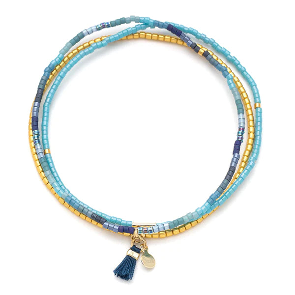 Scout Chromacolor Miyuki Bracelet in Cobalt Multi/Gold-Lemons and Limes Boutique