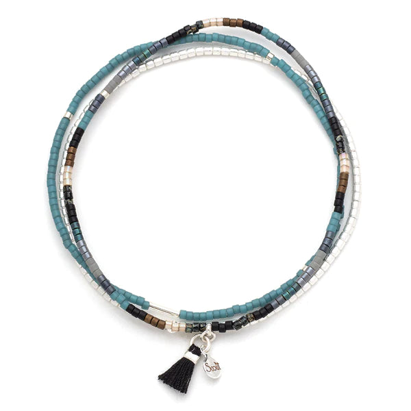 Scout Chromacolor Miyuki Bracelet in Black Multi/Silver-Lemons and Limes Boutique