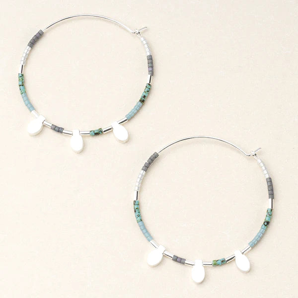 Scout Chromacolor Miyuki Large Hoop Earring in Turquoise Multi/Silver-Lemons and Limes Boutique