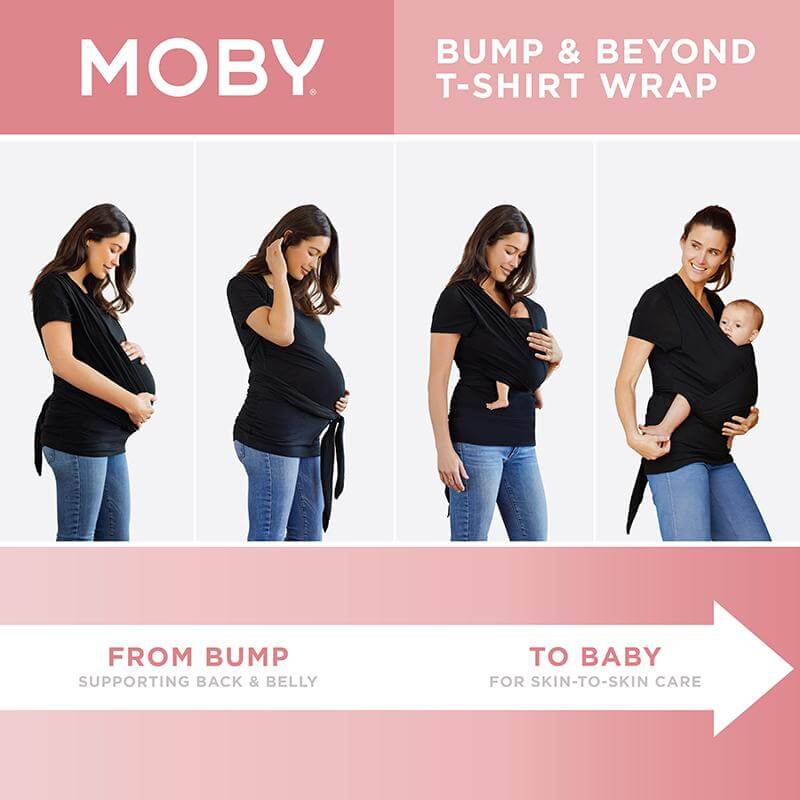 Moby - Bump & Beyond T-Shirt Wrap - Black--Lemons and Limes Boutique