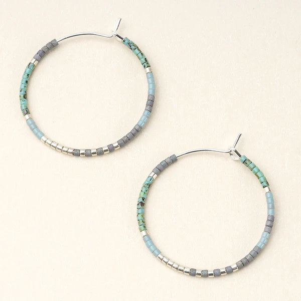 Scout Chromacolor Miyuki Small Hoop Earring in Turquoise Multi/Silver--Lemons and Limes Boutique
