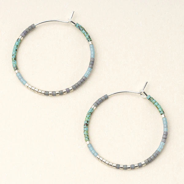 Scout Chromacolor Miyuki Small Hoop Earring in Turquoise Multi/Silver-Lemons and Limes Boutique