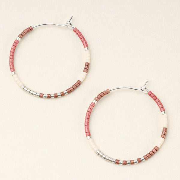 Scout Chromacolor Miyuki Small Hoop Earring in Blush Multi/Silver-Lemons and Limes Boutique