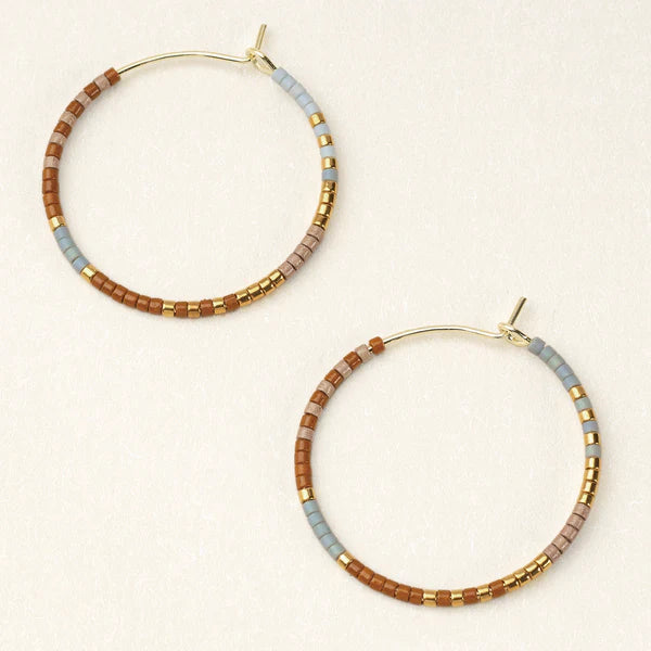 Scout Chromacolor Miyuki Small Hoop Earring in Desert Multi/Gold-Lemons and Limes Boutique